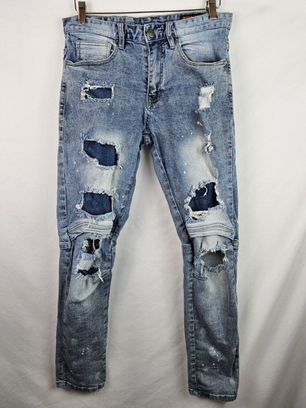 Smoke Rise Men's Jeans Size 30 x 32 Slim Fit Distressed Trashed Denim Pants
